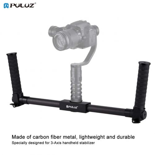  WOSOSYEYO PULUZ Lightweight Carbon Fiber Stabilizer Dual Handheld Grip for DSLR Camera(Color:Black)