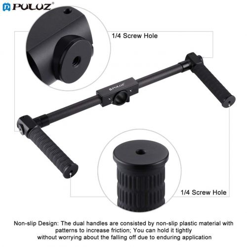  WOSOSYEYO PULUZ Lightweight Carbon Fiber Stabilizer Dual Handheld Grip for DSLR Camera(Color:Black)