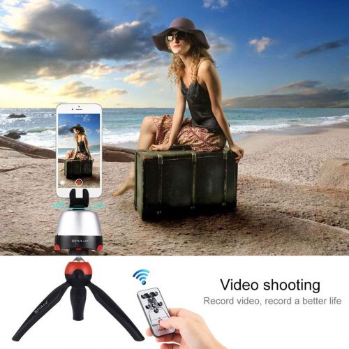  WOSOSYEYO PULUZ 360 Degree Rotating Camera Pan Mobile Phone Bluetooth Remote Control(Color:red)