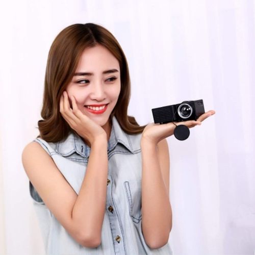  WOSOSYEYO UC28B HD 1080P Mini LED Projector with USB TV AV HDMI for Home Office Theater(Color:Black)