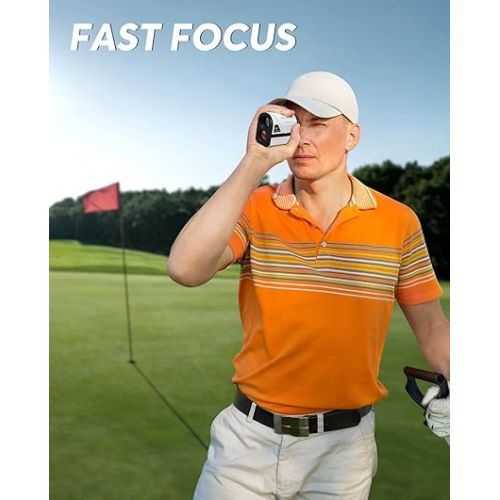  Wosports Golf Rangefinder, 800 Yards Laser Distance Finder with Slope, Flag-Lock with Vibration Distance/Speed/Angle Measurement, Upgraded Battery Cover