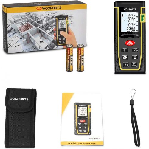  [아마존 핫딜] [아마존핫딜]WOSPORTS Laser Measure, 196ft Laser Distance Meter with Bubble Level, 6 Units Transfer Room Measure Distance, Area, Volume and Pythagorean, Battery Included