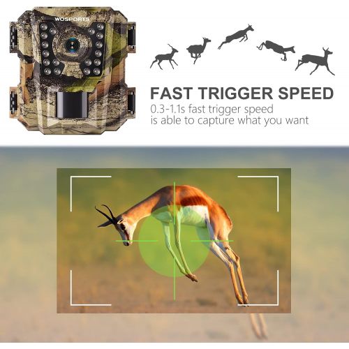  [아마존베스트]WOSPORTS 2 Pack Mini Trail Camera 1080P HD Wildlife Scouting Hunting Camera with IR Night Vision Waterproof Video Cam G100 (2 Pack)