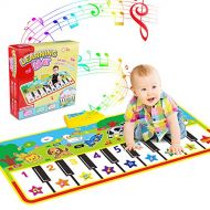 [아마존베스트]WOSTOO Piano Mat, Musical Piano Mat Keyboard Play Mat Portable Musical Blanket Instrument Toy with 8 Animal Sounds Dance Mat Educational Toy Gift for Kids Toddler Girls Boys