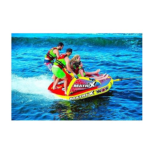  Wow Sports Towable Matrix 1 2 3 or 4 Person Inflatable Towable Deck Tube for Boating, 20-1060