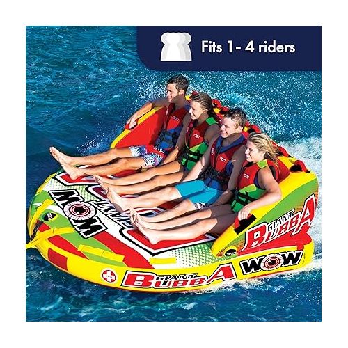 Wow Giant Bubba Towable Tube for Boating 1-4 Persons
