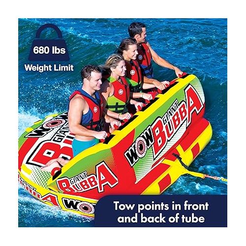  Wow Giant Bubba Towable Tube for Boating 1-4 Persons