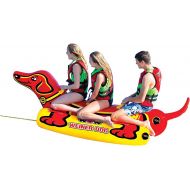Wow Sports Weiner Dog Towable Tube for Boating, Towable Tube with Large Side Pontoons for Easy Boarding, 1 to 3 Person Towable