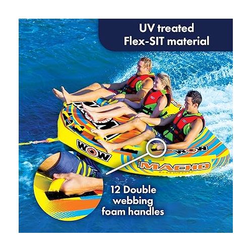  WOW Sports Macho Towable Tube for Boating 2 - 3 Person Options
