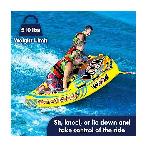  WOW Sports Macho Towable Tube for Boating 2 - 3 Person Options