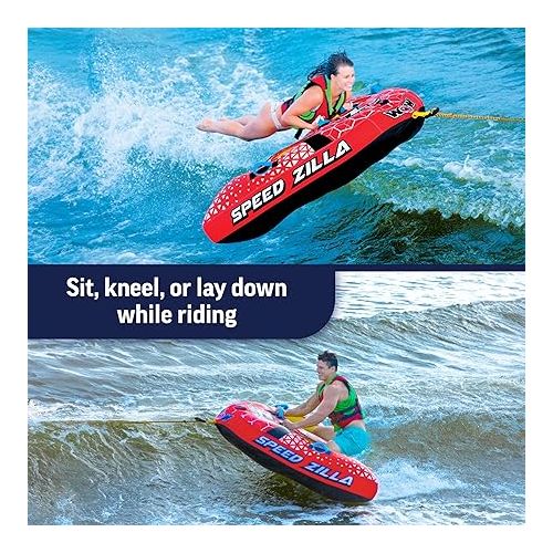  WOW Sports Speedzilla Towable Tube for Boating - 1 to 2 Person Towable - Durable Tubes for Boating