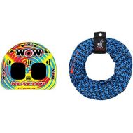 Wow World of Watersports Macho Combo (1 or 2 Person) Inflatable Towable Tube for Boating with Airhead Tow Rope