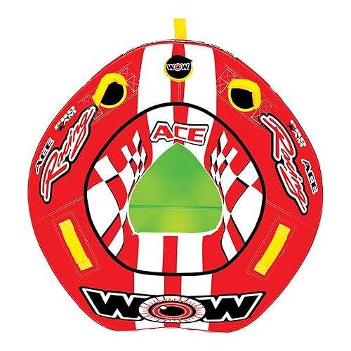  Wow Sports World of Watersports Ace Racing Boat Tube 1 Person Inflatable Towable Tube for Boating, 15-1120