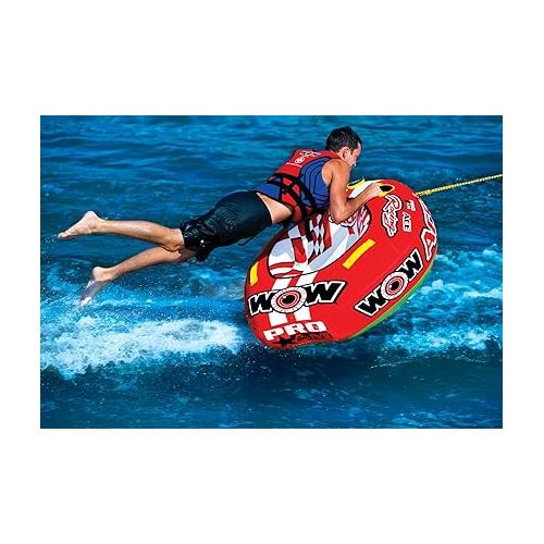  Wow Sports World of Watersports Ace Racing Boat Tube 1 Person Inflatable Towable Tube for Boating, 15-1120