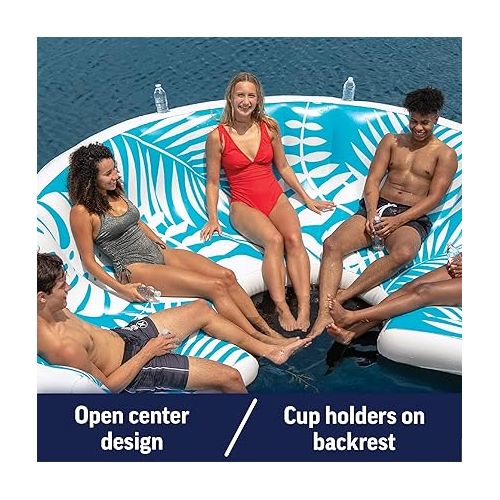  WOW Sports Inflatable Water Resort Island, Inflatable Lounger Float, Ideal for Kids and Adults, 6-8 Persons