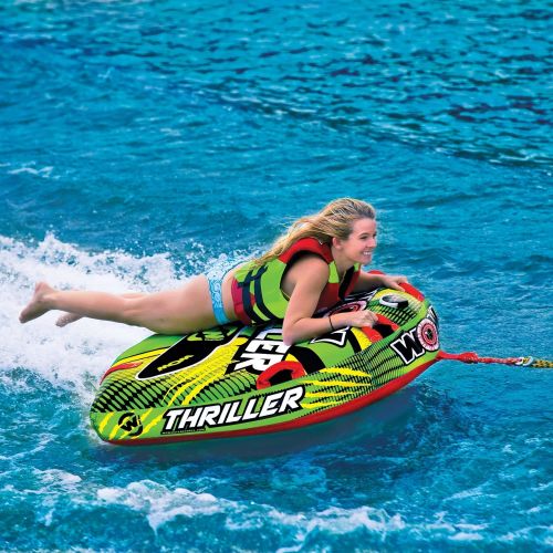  [아마존베스트]WOW Sports Wow Watersports Thriller Deck Tube Water Towable Tube Inflatable Boat Tube, Wild Wake Action - Water Sports Inflatables - Towable Tube