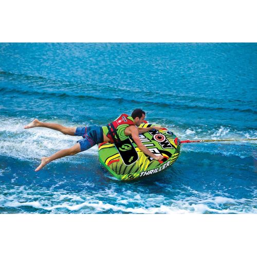  [아마존베스트]WOW Sports Wow Watersports Thriller Deck Tube Water Towable Tube Inflatable Boat Tube, Wild Wake Action - Water Sports Inflatables - Towable Tube