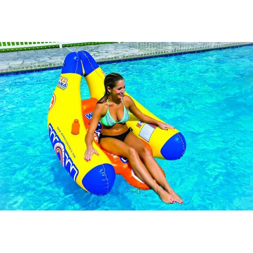  WOW Sports WOW World of Watersports 13-2020, Big Banana Inflatable Lounge, 1 Person, 2 Cup Holders