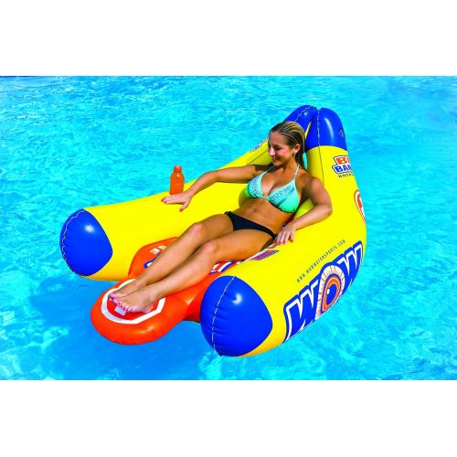  WOW Sports WOW World of Watersports 13-2020, Big Banana Inflatable Lounge, 1 Person, 2 Cup Holders