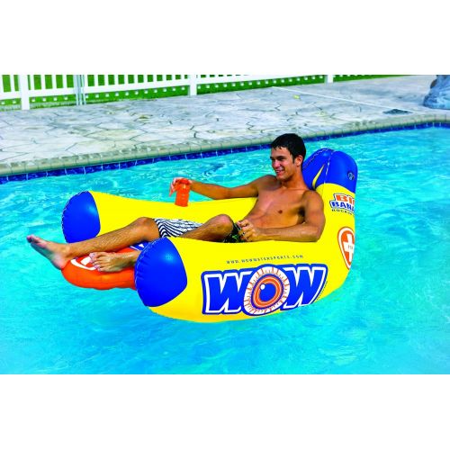  WOW Sports WOW World of Watersports 13-2020, Big Banana Inflatable Lounge, 1 Person, 2 Cup Holders