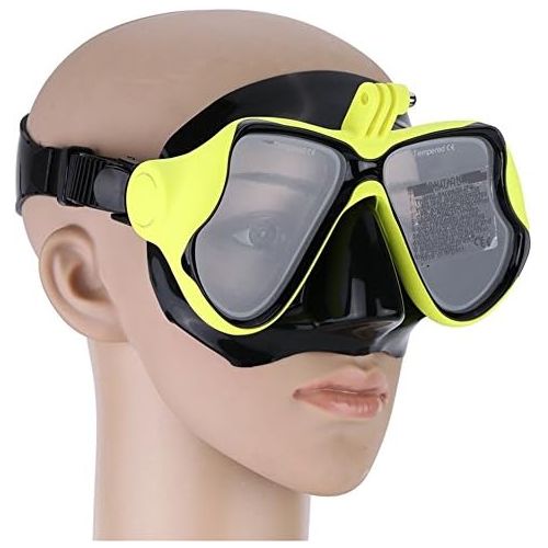  WOWDECOR Tauchmaske fuer Gopro Kamera Erwachsene Kinder mit Kurzsichtigkeit Kurzsichtig, Schnorchelmaske Taucherbrille Dioptrin Dioptrien Korrektur - Gelb