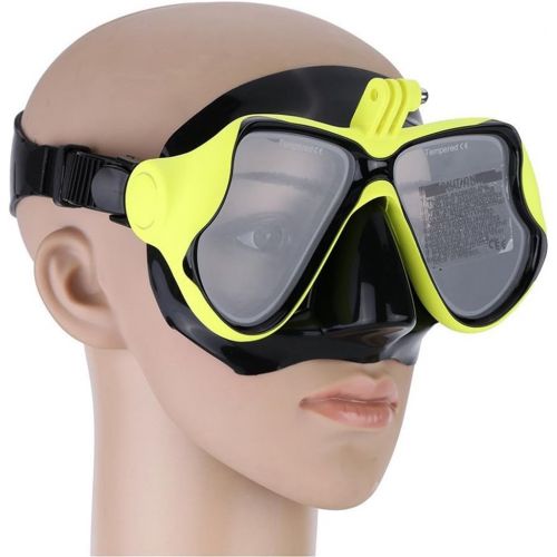  WOWDECOR Tauchmaske fuer Gopro Kamera Erwachsene Kinder mit Kurzsichtigkeit Kurzsichtig, Schnorchelmaske Taucherbrille Dioptrin Dioptrien Korrektur - Gelb