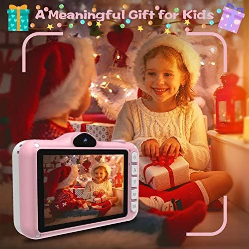  WOWGO Kids Digital Camera - 12MP Childrens Camera with Large Screen for Boys and Girls, 1080P Rechargeable Electronic Camera with 32GB TF Card