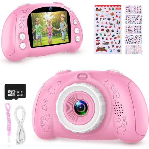  [아마존베스트]WOWGO Digital Camera for Kids, 1080P Rechargeable Electronic Children Camera Birthday Toy Gift with 32GB TF Card for Toddler and Age 3 to 12 Years Boys and Girls (Pink)