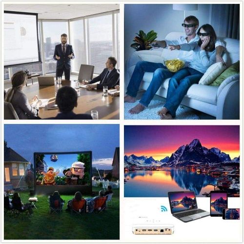  WOWOTO H9 Video Projector, 3500 lumens 3D DLP Projector 1280x800 Support 1080P Full HD , Android 4.4 OS , with Keystone, HDMI, WIFI & Bluetooth