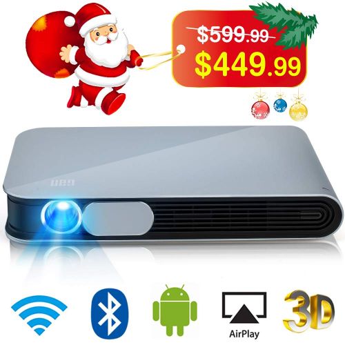  WOWOTO CAN Projector 3500 Lumens 3D DLP Support Full HD 1080P 300in with WiFi Bluetooth AirPlay HDMI Android OS Mini Projector for Home and Office