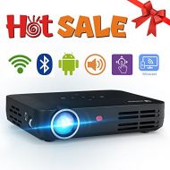 WOWOTO H8 3000 lumens Mini Projector LED DLP 1280x800 Real Mini Home Theater Projector WXGA Support 3D 1080P HD Perfect for Entertainment Business Wireless Screen Share Android HDM
