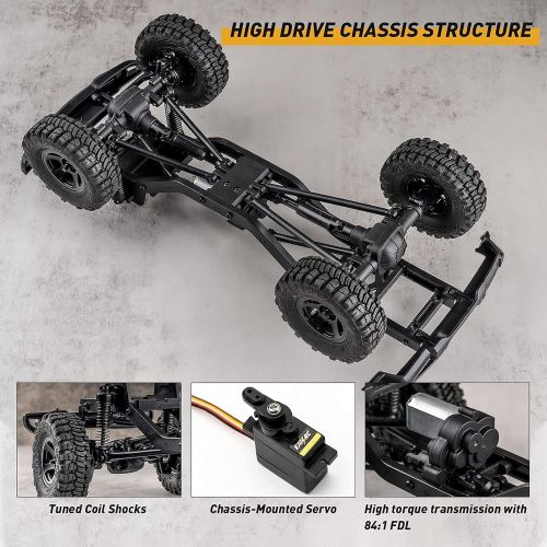  WOWRC 1/18 RC Crawler, Mini RC Rock Crawler for Adults, 2.4GHz 4WD RC Cars with Battery Charger (Arizona)