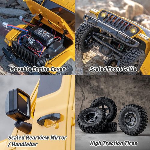  WOWRC 1/18 RC Crawler, Mini RC Rock Crawler for Adults, 2.4GHz 4WD RC Cars with Battery Charger (Arizona)