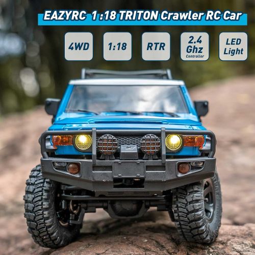  WOWRC EAZYRC 1 :18 Triton RC Crawler RC Car Remote Control Car RTR 5km/h 30 Min Run Time Vehicle Models with Intelligent Lighting 3-Ch 2.4GHz Transmitter for Adults Kids