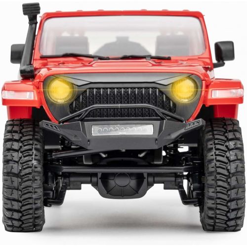  WOWRC x RocHobby RC Crawler,1/18 Scale RC Rock Crawler 4x4, RTR Off Road RC Truck Cars for Adults, Waterproof All Terrain RC Crawler Kit with Battery Charger, Fire Horse