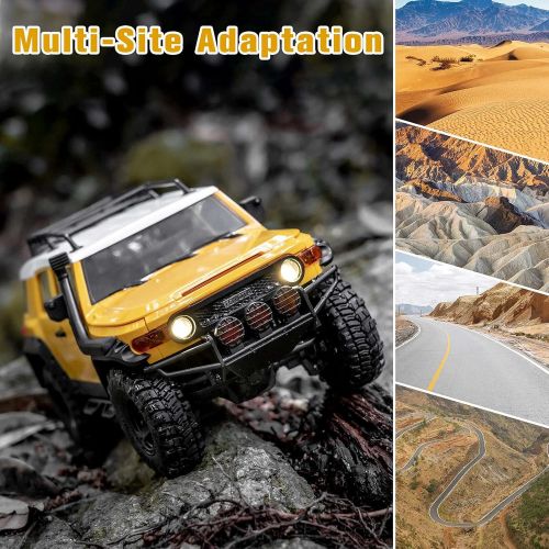  WOWRC FMS 1/18 RC Crawler TOYOTA FJ CRUISER RC Car Official?Licensed Model Car 5km/h 4WD Hobby RC Crawler RC Cars RTR Remote Control Car with LED Lights Vehicle 3-Ch 2.4GHz Transmitter W