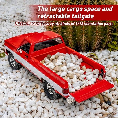  WOWRC FMS 1/18 RC Crawler K10 4WD Brushed RTR RC Car Official Licensed Model Car 4WD Hobby RC Crawler RC Car Remote Control Car with LED Lights Vehicle 3-Ch 2.4GHz Transmitter for Adults