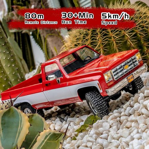  WOWRC FMS 1/18 RC Crawler K10 4WD Brushed RTR RC Car Official Licensed Model Car 4WD Hobby RC Crawler RC Car Remote Control Car with LED Lights Vehicle 3-Ch 2.4GHz Transmitter for Adults