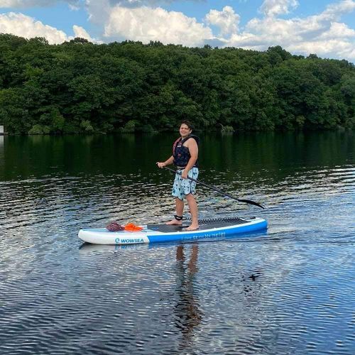  WOWSEA Inflatable Stand Up Paddle Board - iSUP Package Includes Adjustable Paddle Travel Backpack Coil Leash for Youth and Adult