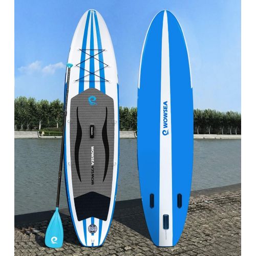  WOWSEA Inflatable Stand Up Paddle Board - iSUP Package Includes Adjustable Paddle Travel Backpack Coil Leash for Youth and Adult