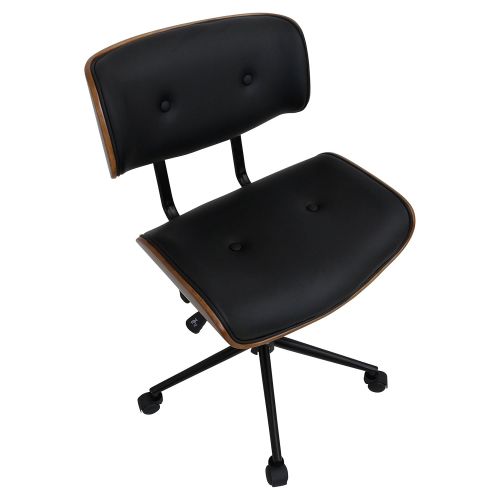  WOYBR OC-JY-LMB WL+BK Wood, Pu, Chrome Lombardi Office Chair