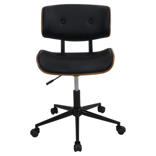  WOYBR OC-JY-LMB WL+BK Wood, Pu, Chrome Lombardi Office Chair