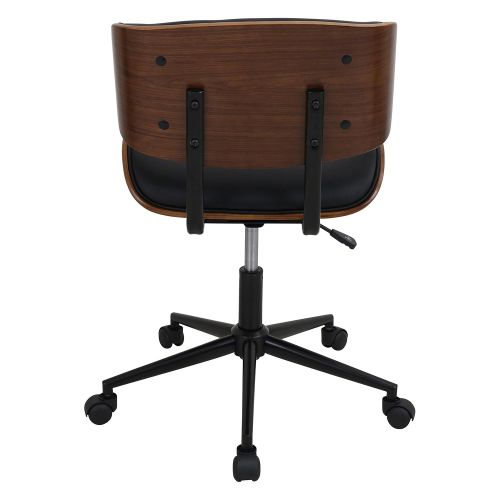  WOYBR OC-JY-LMB WL+BK Wood, Pu, Chrome Lombardi Office Chair