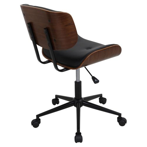  WOYBR OC-JY-LMB WL+BK Wood, Pu, Chrome Lombardi Office Chair