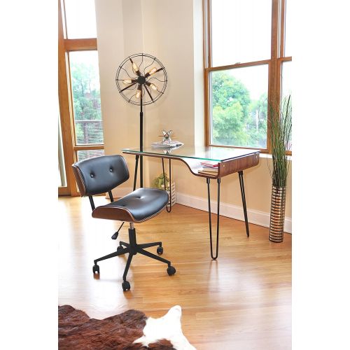  WOYBR OC-JY-LMB WL+BK Wood, Pu, Chrome Lombardi Office Chair