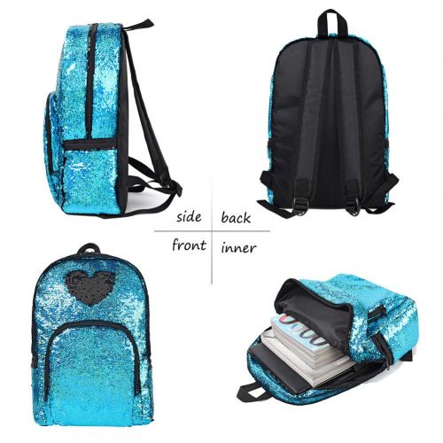  WOYYHO Magic Reversible Sequin Backpack,Sparkly Lightweight Back Pack for Girls and Boys, 17(H)12¼(L)4¾(W) …