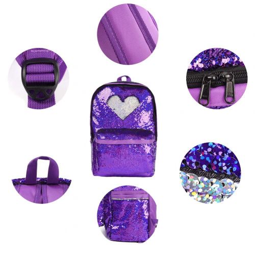  WOYYHO Magic Reversible Sequin Backpack,Sparkly Lightweight Back Pack for Girls and Boys, 17(H)12¼(L)4¾(W) …