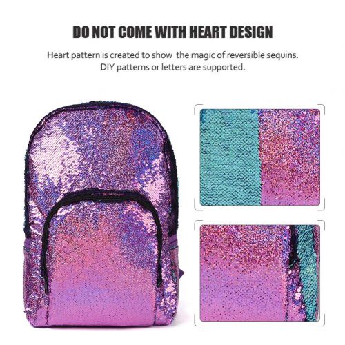  WOYYHO Magic Reversible Sequin Backpack,Sparkly Lightweight Back Pack for Girls and Boys, 17(H)12¼(L)4¾(W) …