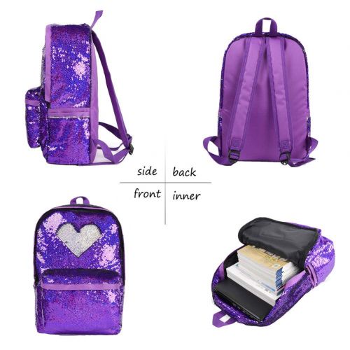  WOYYHO Magic Reversible Sequin Backpack,Sparkly Lightweight Back Pack for Girls and Boys, 17(H)12¼(L)4¾(W) …