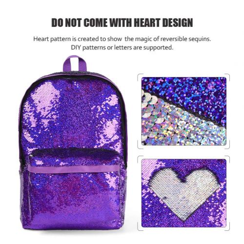  WOYYHO Magic Reversible Sequin Backpack,Sparkly Lightweight Back Pack for Girls and Boys, 17(H)12¼(L)4¾(W) …